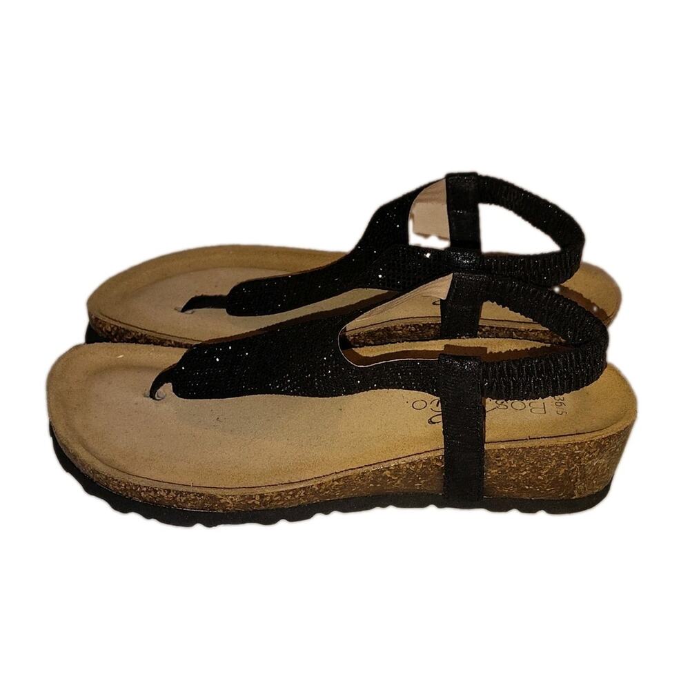 NWOT Bos. & Co. Italy Rhinestone Embellished Cork Thong Sandals Size 5.5-6 US - Picture 8 of 8